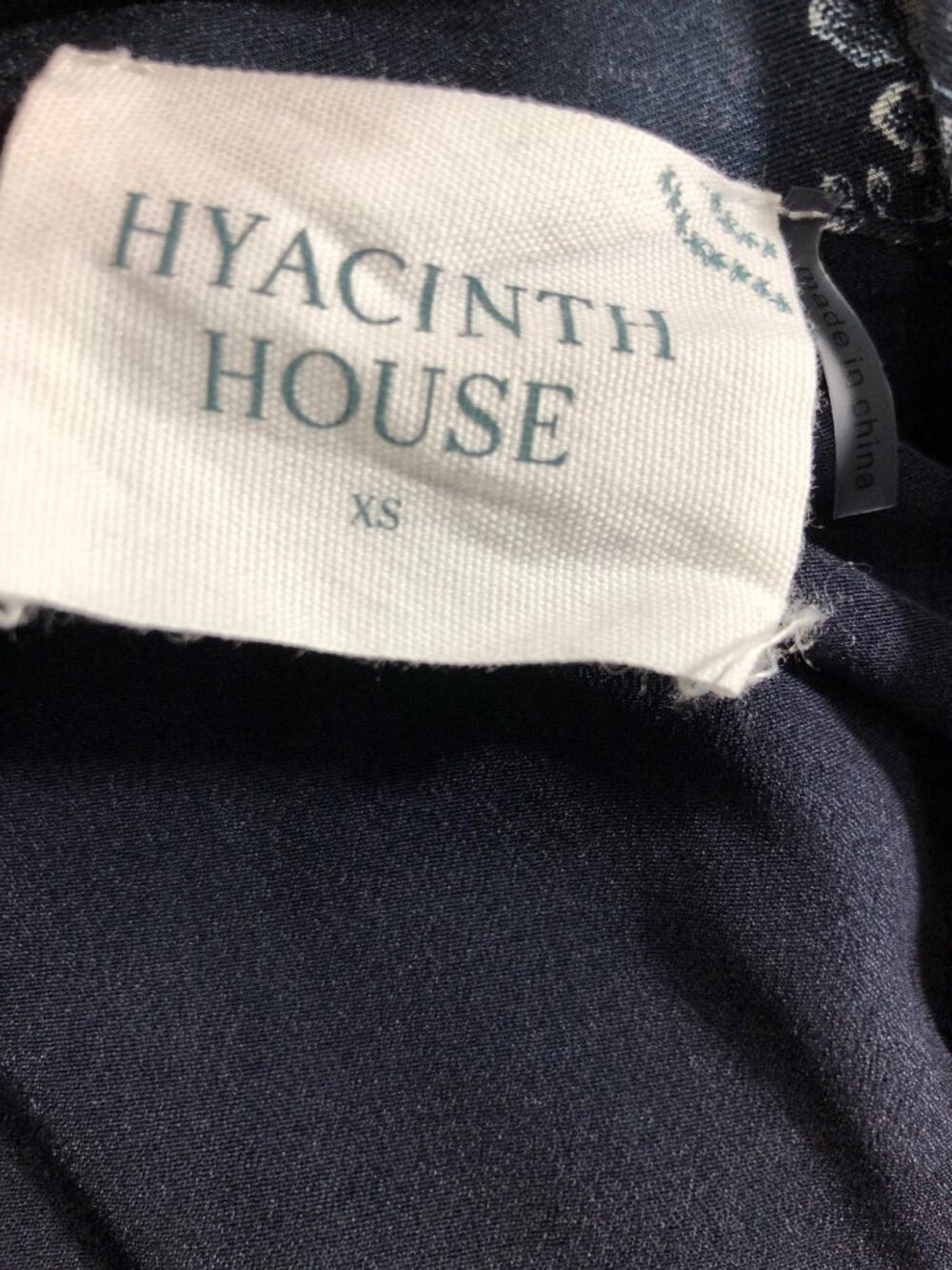 Hyacinth House Tuckernuck Floral Miller Dress Womens XS Navy Long Sleeve Maxi - Picture 5 of 16